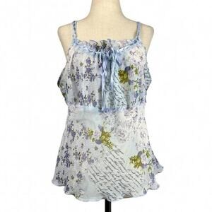 Vintage Y2K Sheer Lace Floral‎ Babydoll Top Plus Size 1X Womens Coquette